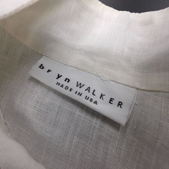 BRYN WALKER 100% Linen Danuta Jacket Button Down Shirt Jacket Lagenlook Minimal - Picture 2 of 9